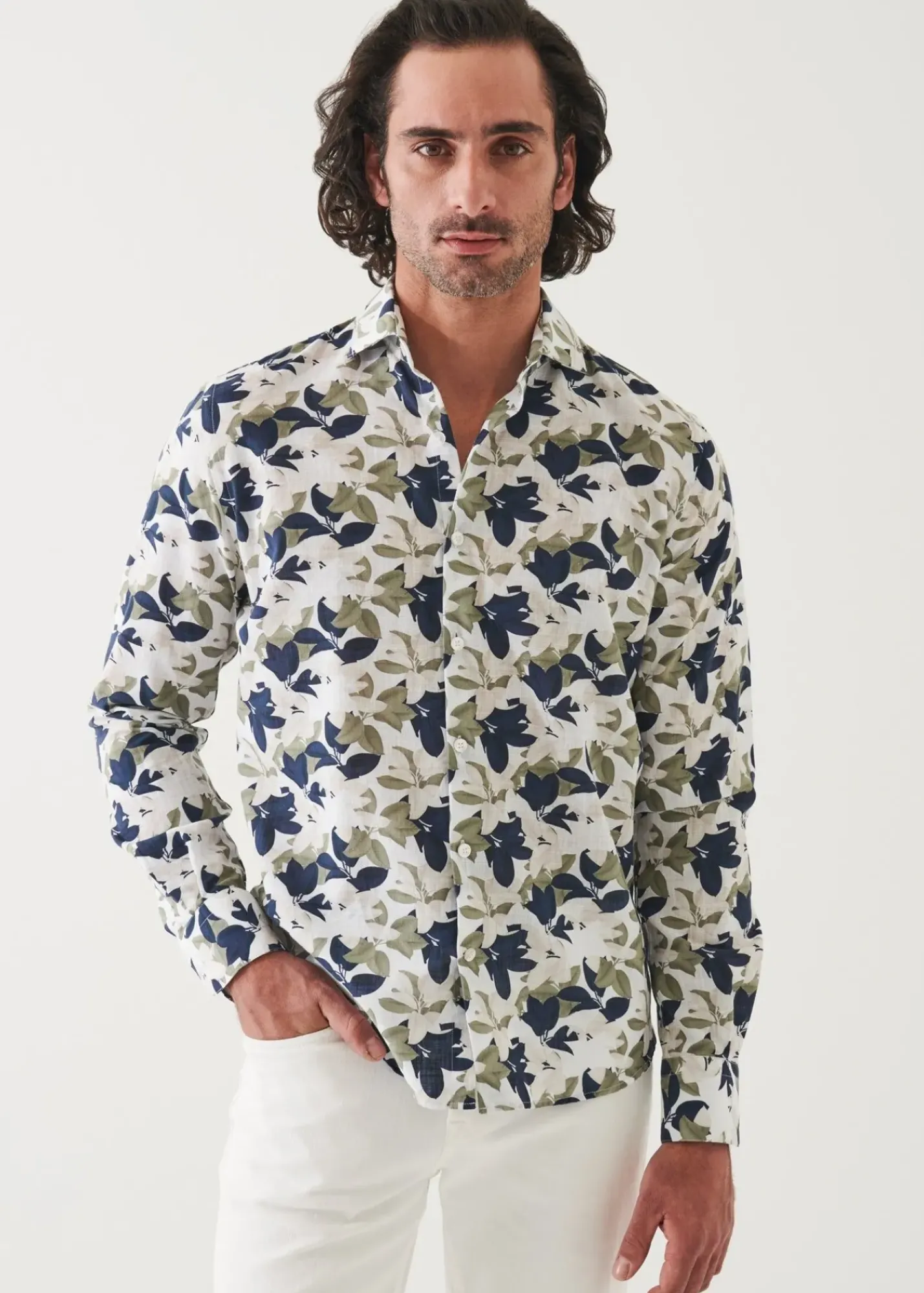 PATRICK ASSARAF Printed Cotton Long Sleeve Shirt|Men Shirts