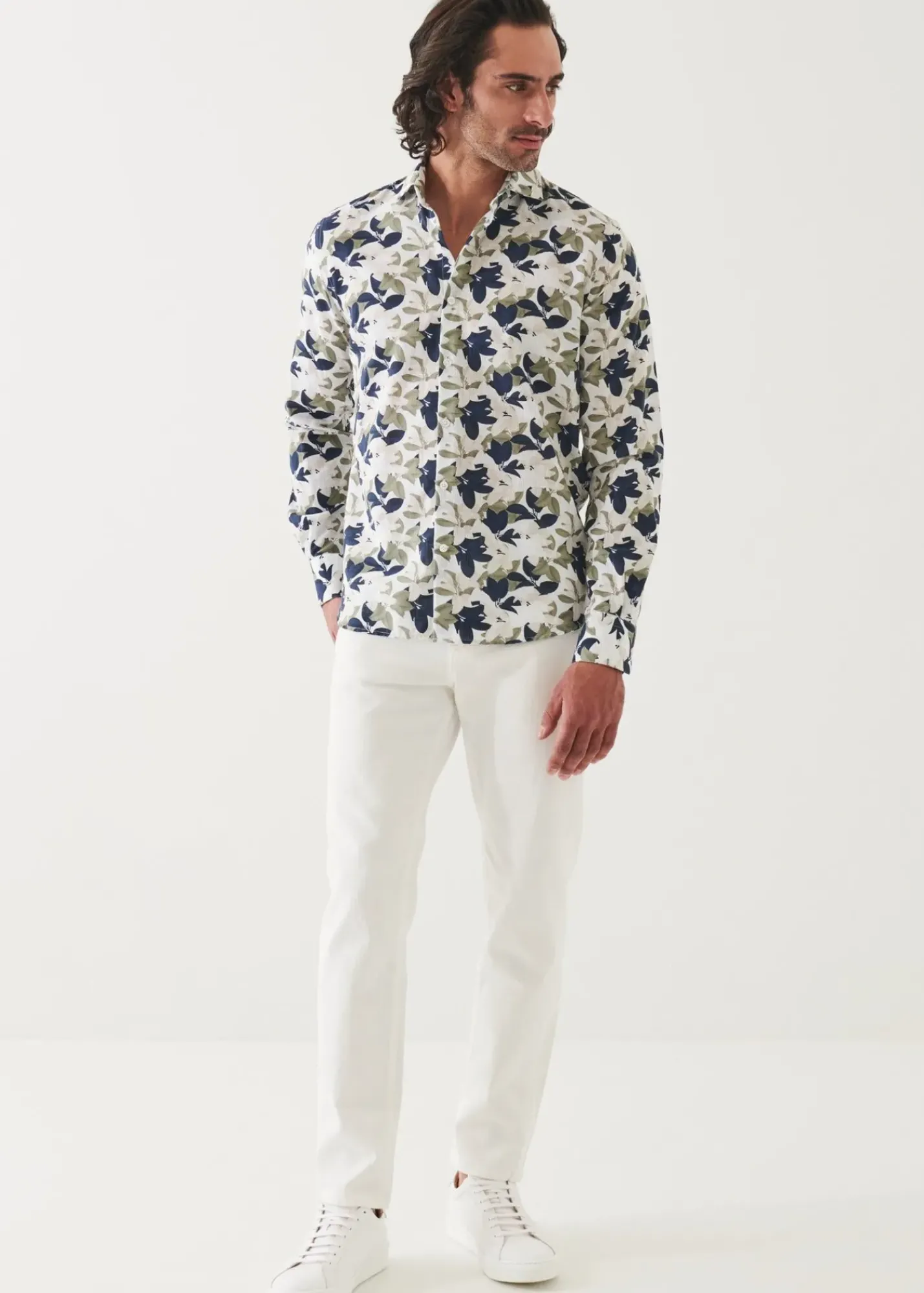 PATRICK ASSARAF Printed Cotton Long Sleeve Shirt|Men Shirts