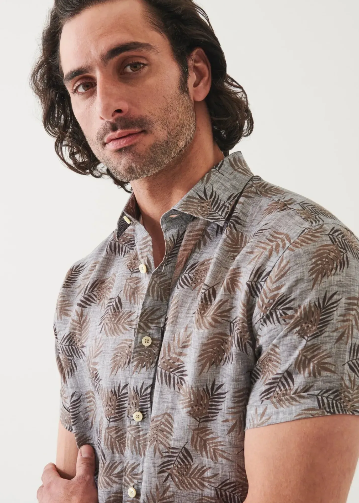 PATRICK ASSARAF Printed Linen Shirt|Men Shirts