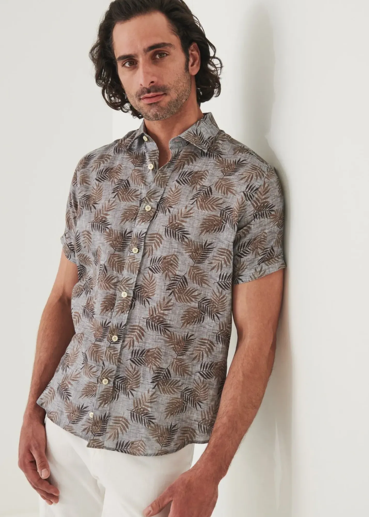 PATRICK ASSARAF Printed Linen Shirt|Men Shirts