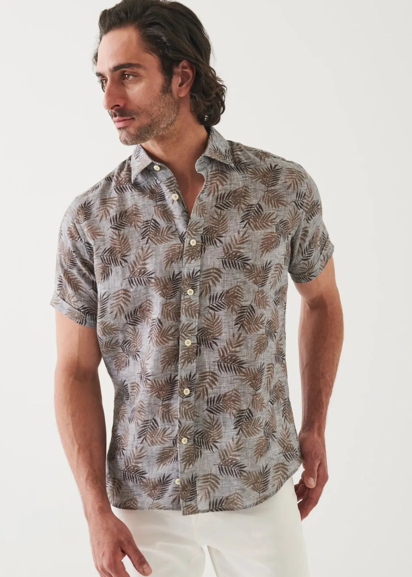 PATRICK ASSARAF Printed Linen Shirt|Men Shirts