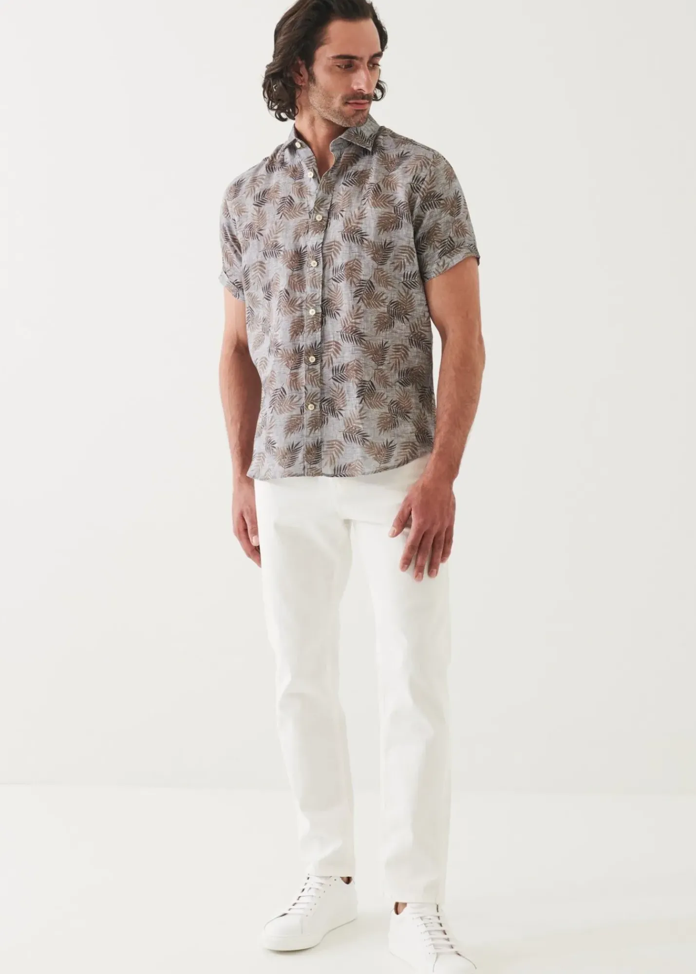 PATRICK ASSARAF Printed Linen Shirt|Men Shirts