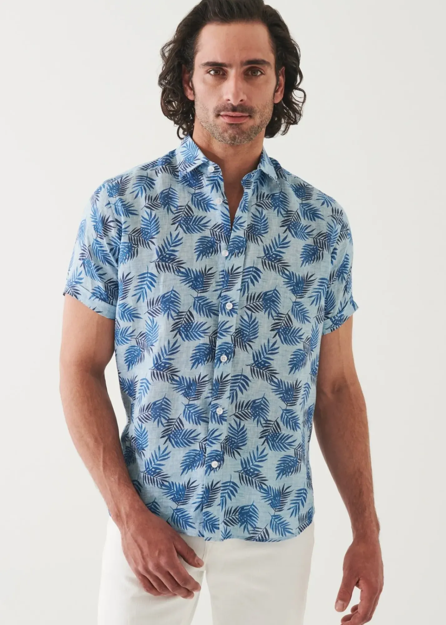 PATRICK ASSARAF Printed Linen Shirt|Men Shirts