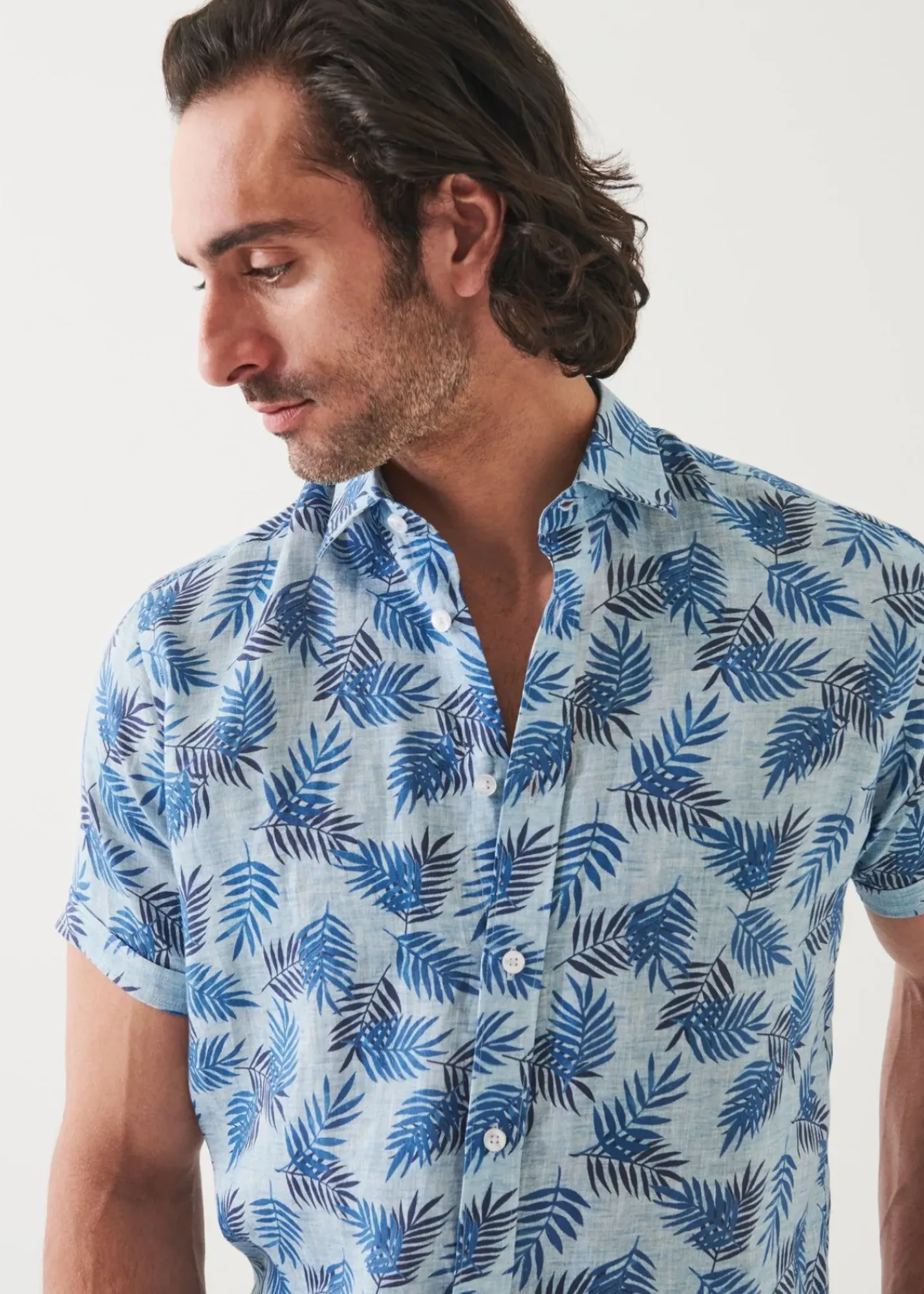 PATRICK ASSARAF Printed Linen Shirt|Men Shirts