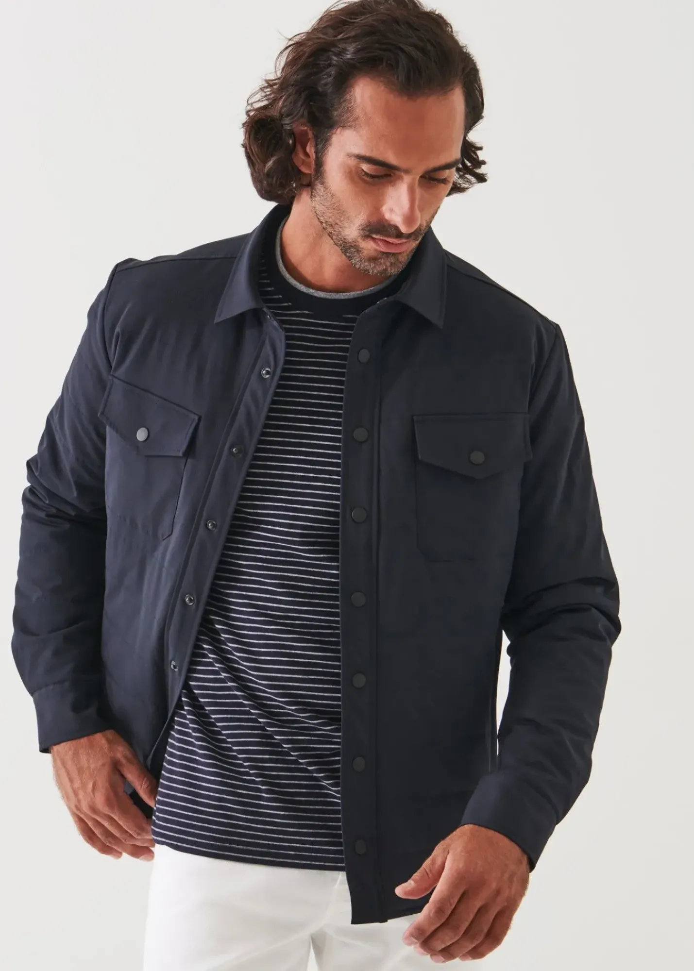 PATRICK ASSARAF Quilted Shirt Jacket|Men Outerwear