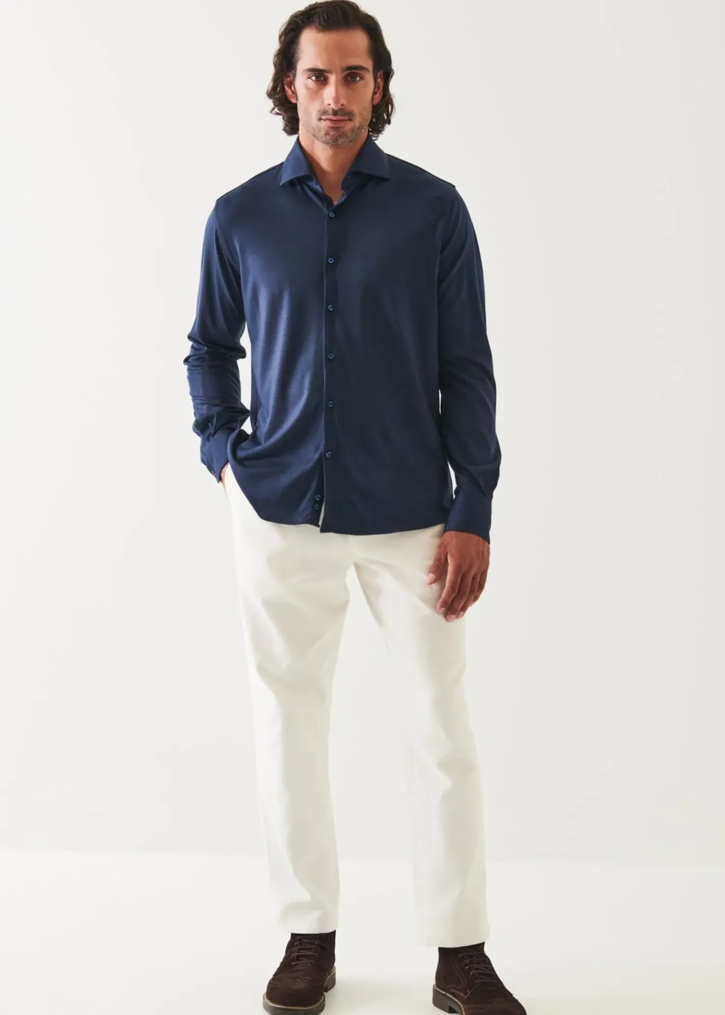 PATRICK ASSARAF Reda Active Wool Knit Shirt|Men Shirts