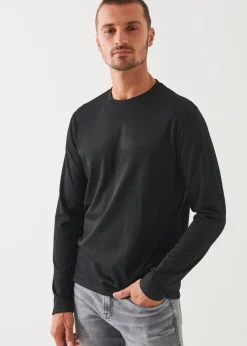 PATRICK ASSARAF Reda Active Wool Long-Sleeve Knit T-Shirt|Men T-Shirts