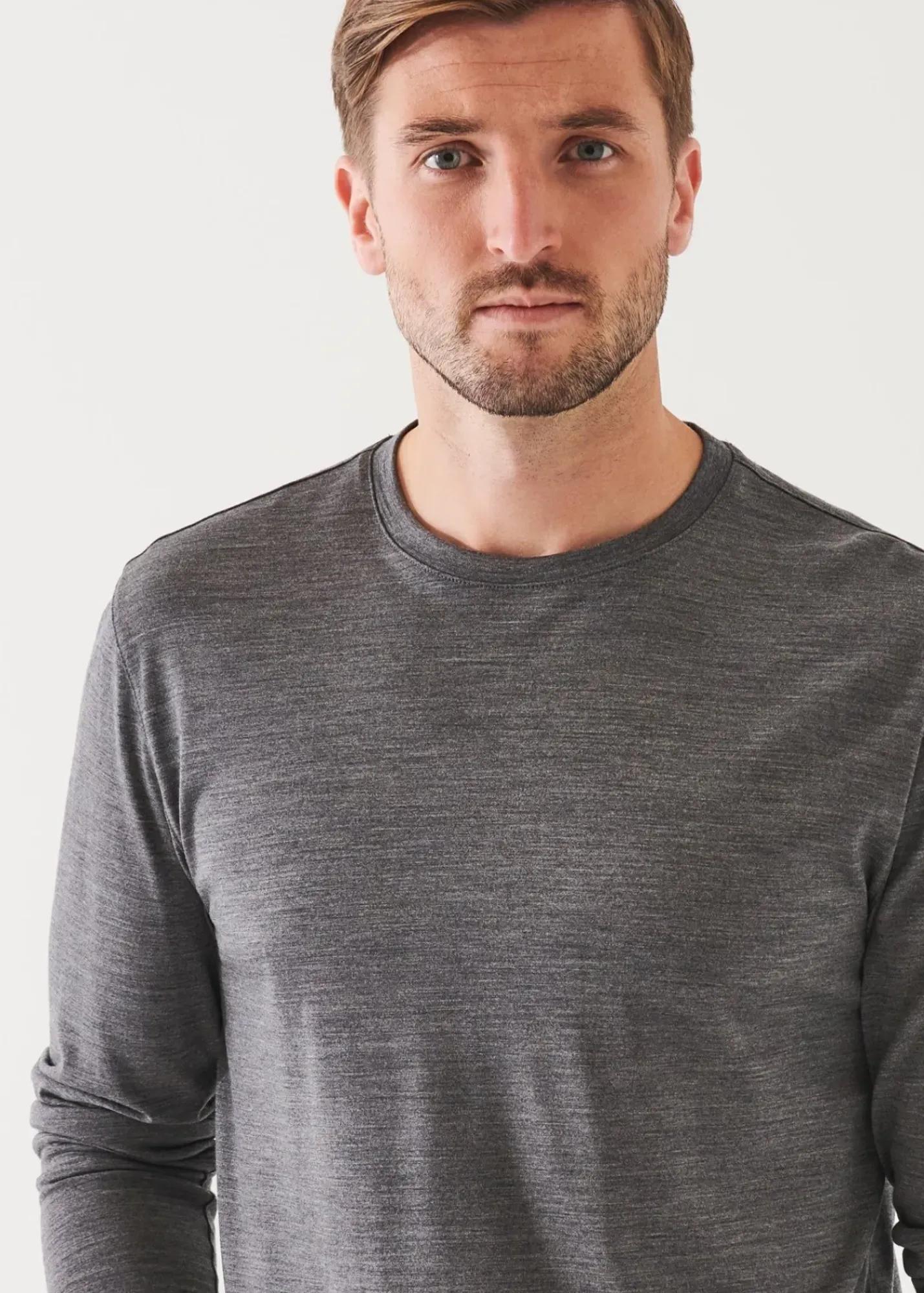 PATRICK ASSARAF Reda Active Wool Long-Sleeve Knit T-Shirt|Men T-Shirts