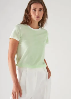 PATRICK ASSARAF Reverse Spray Lightweight Pima Cotton T-Shirt|Women T-Shirts