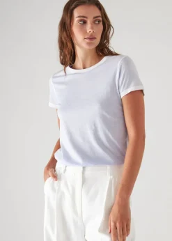 PATRICK ASSARAF Reverse Spray Lightweight Pima Cotton T-Shirt|Women T-Shirts