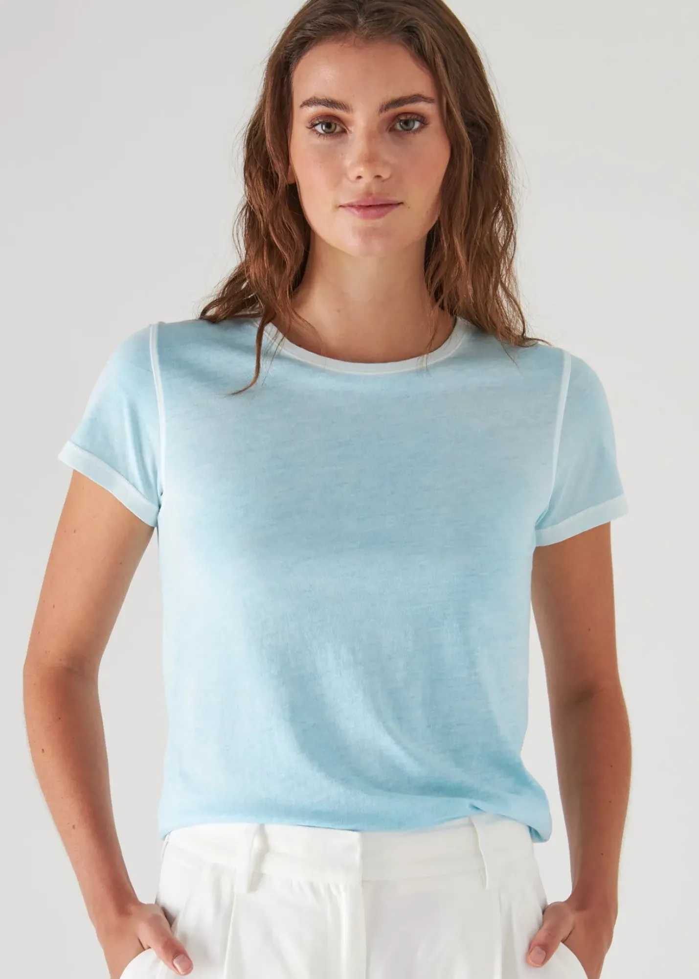 PATRICK ASSARAF Reverse Spray Lightweight Pima Cotton T-Shirt|Women T-Shirts