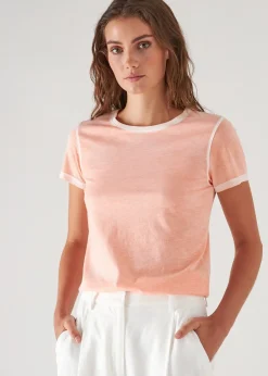 PATRICK ASSARAF Reverse Spray Lightweight Pima Cotton T-Shirt|Women T-Shirts