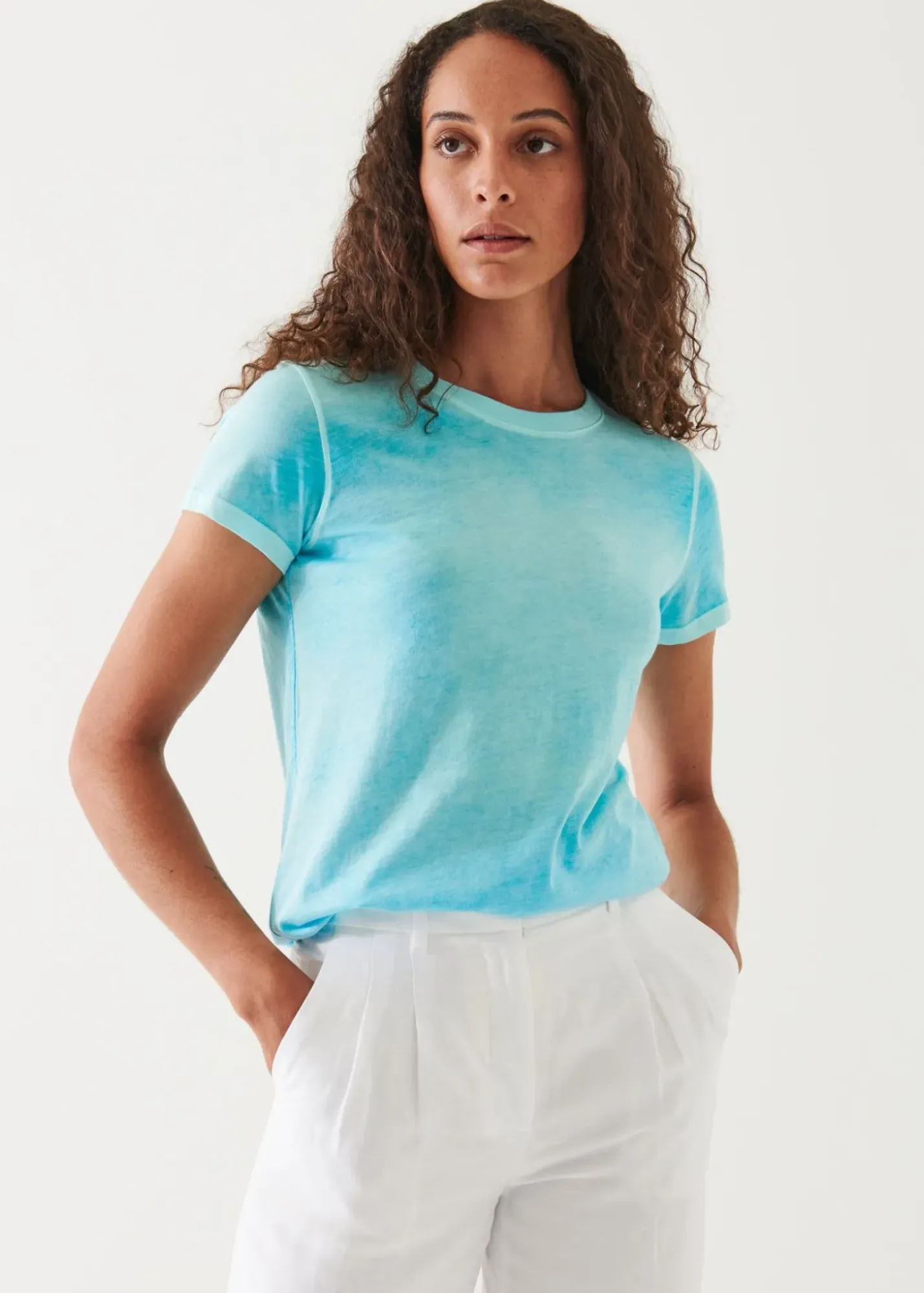PATRICK ASSARAF Reverse Spray Lightweight Pima Cotton T-Shirt|Women T-Shirts