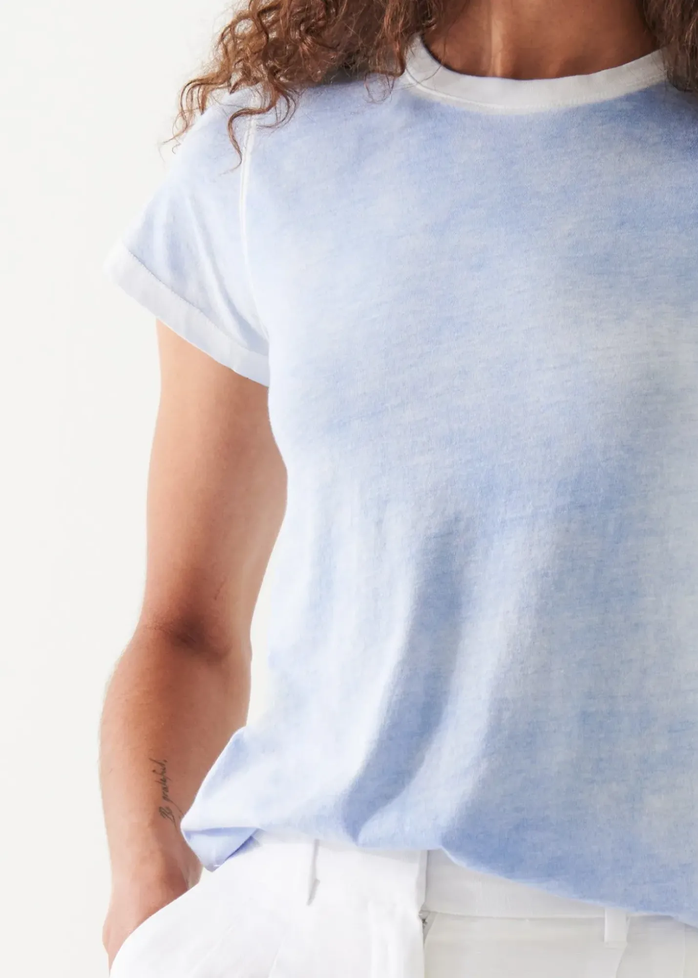 PATRICK ASSARAF Reverse Spray Lightweight Pima Cotton T-Shirt|Women T-Shirts