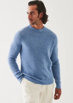 PATRICK ASSARAF Ribbed Cashmere Crewneck|Men Knitwear