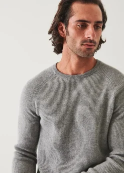 PATRICK ASSARAF Ribbed Cashmere Crewneck|Men Knitwear