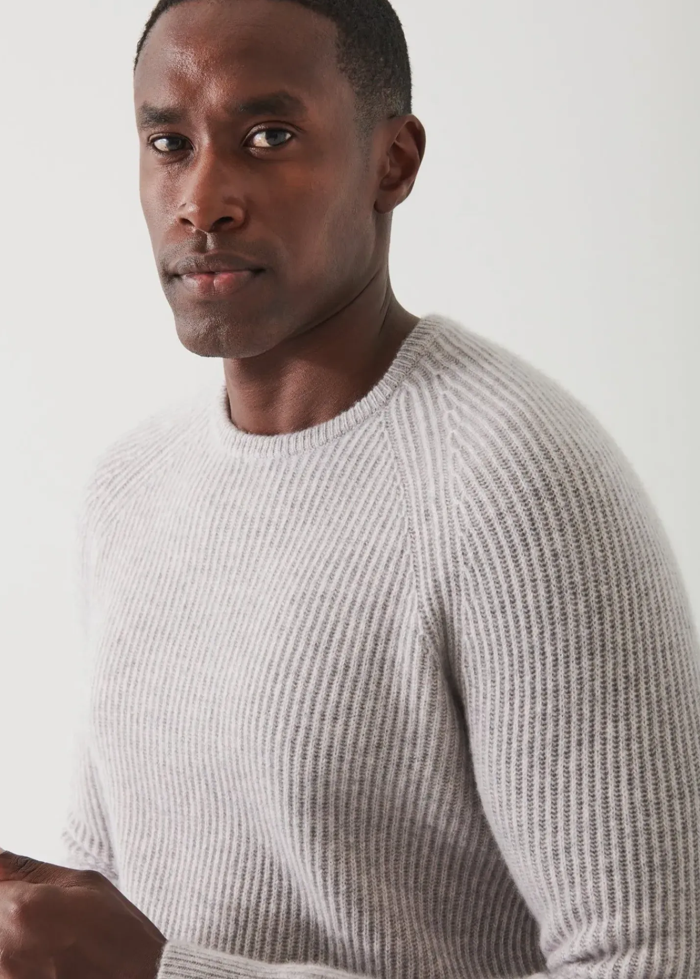 PATRICK ASSARAF Ribbed Cashmere Crewneck|Men Knitwear