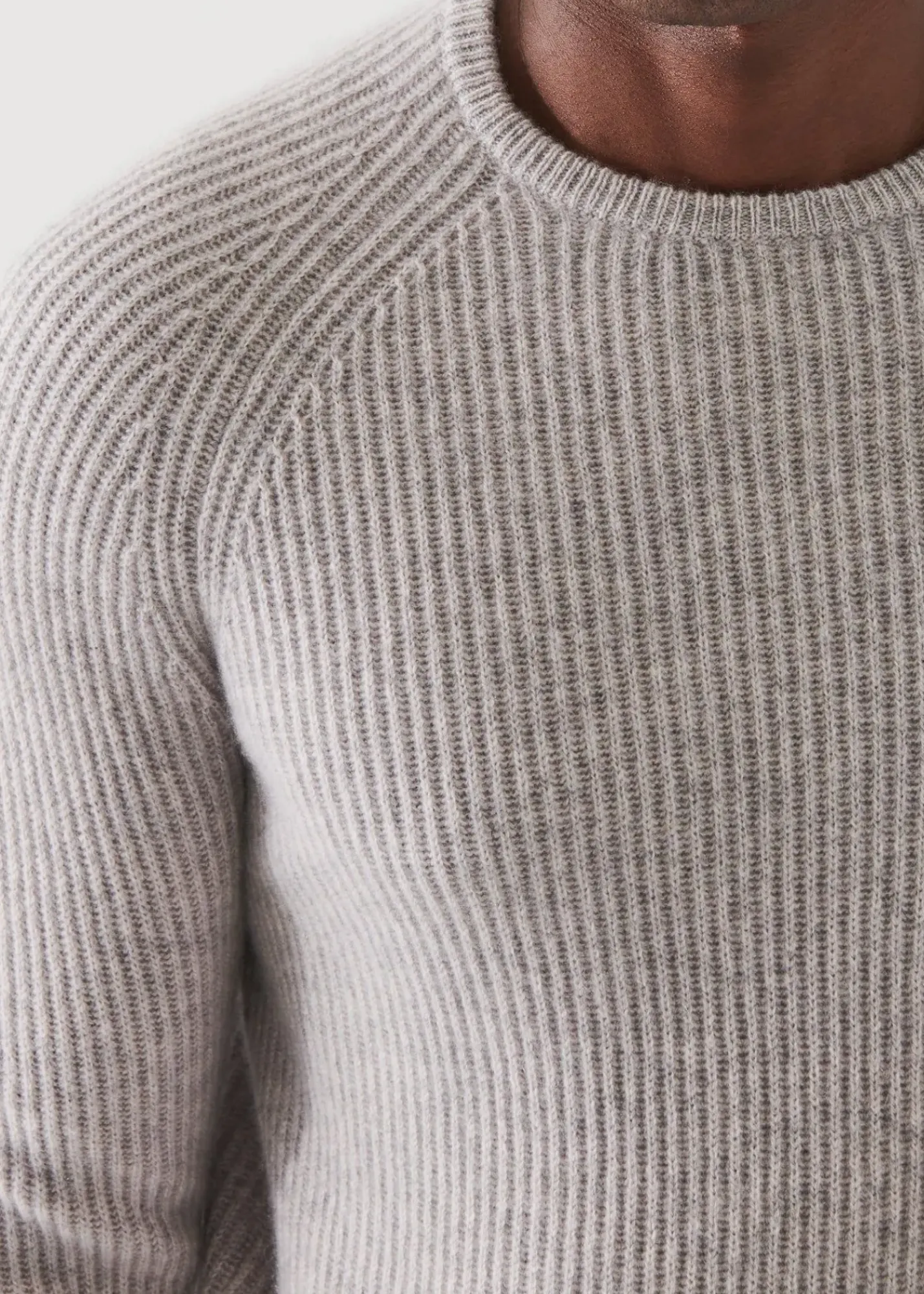 PATRICK ASSARAF Ribbed Cashmere Crewneck|Men Knitwear