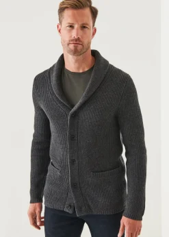 PATRICK ASSARAF Ribbed Shawl Cardigan|Men Knitwear