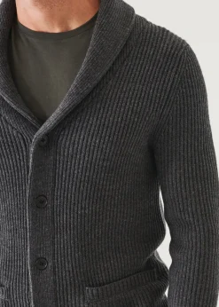 PATRICK ASSARAF Ribbed Shawl Cardigan|Men Knitwear