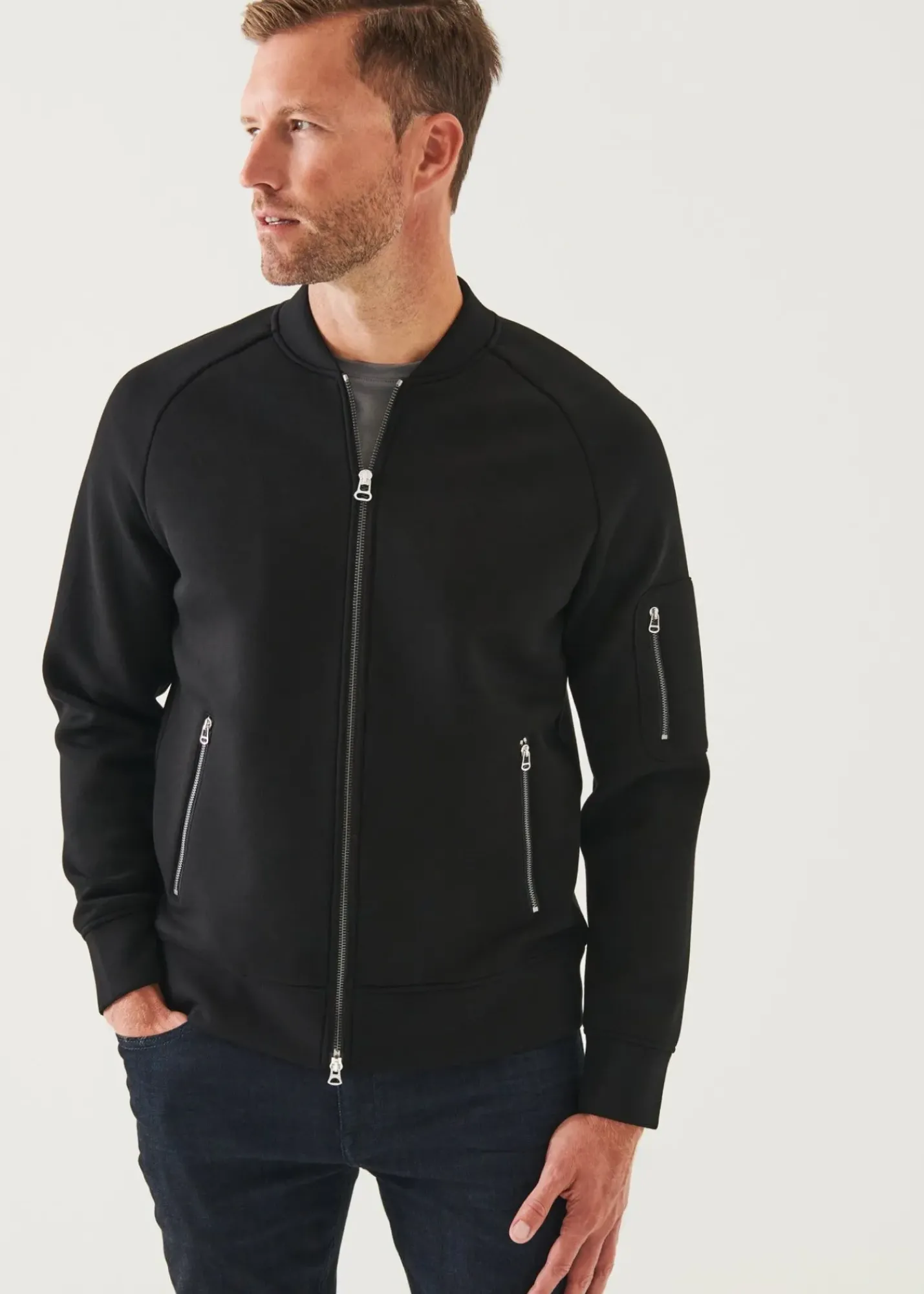 PATRICK ASSARAF Scuba Full-Zip Bomber|Men Outerwear