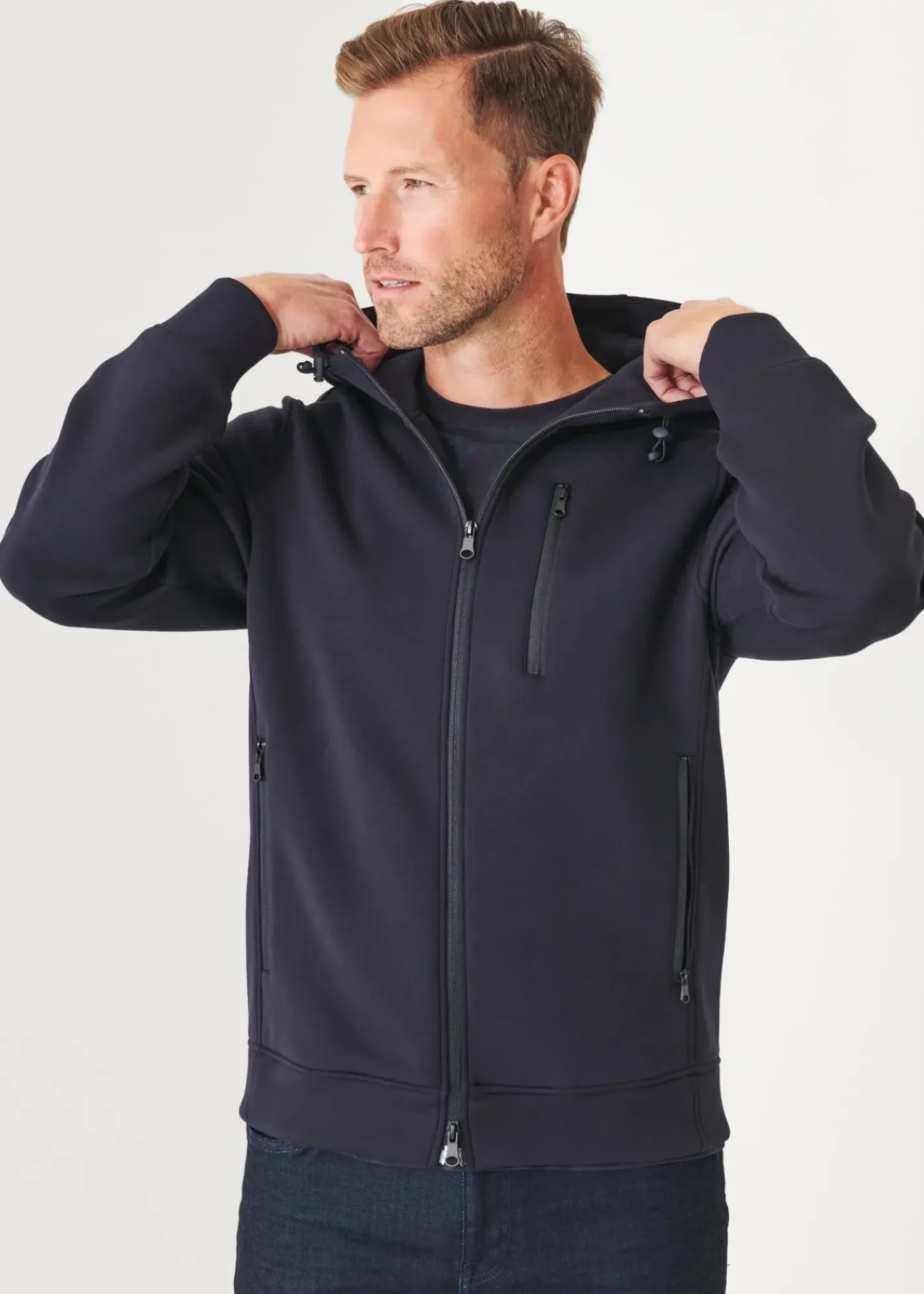 PATRICK ASSARAF Scuba Full-Zip Hoodie|Men Outerwear