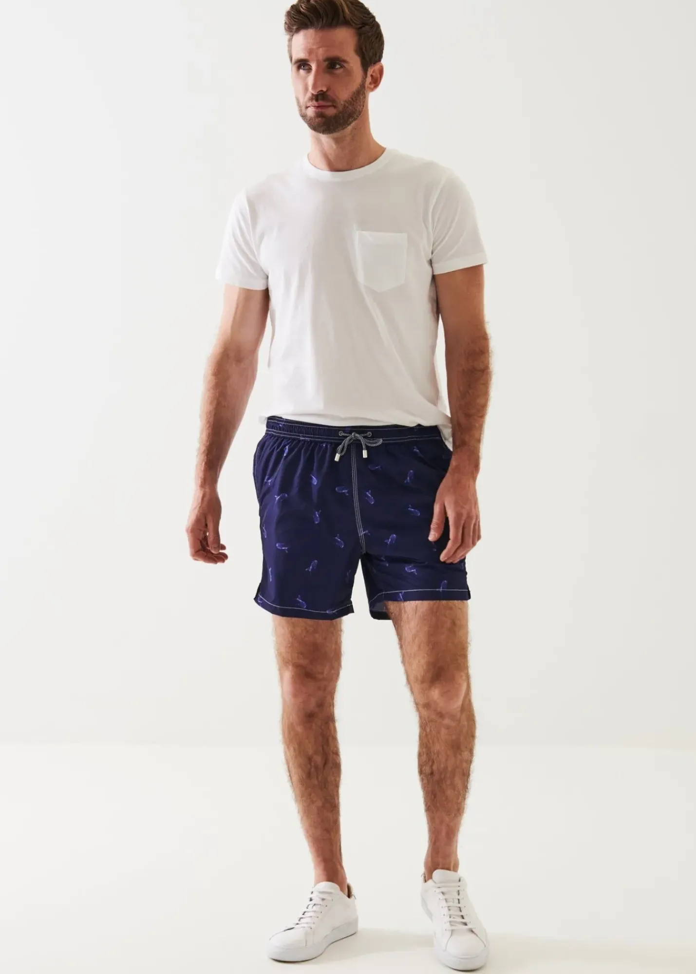 PATRICK ASSARAF Shark Print Swim Short|Men Bottoms