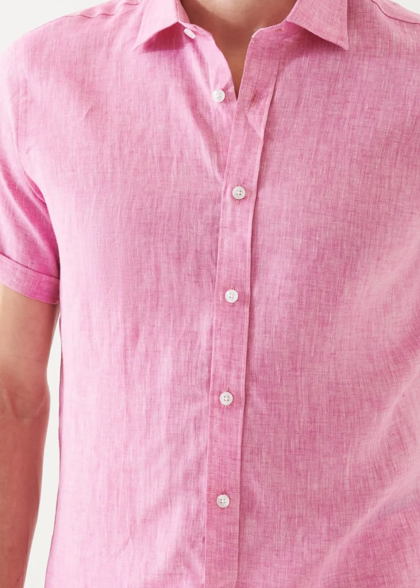 PATRICK ASSARAF Short Sleeve Linen Shirt|Men Shirts