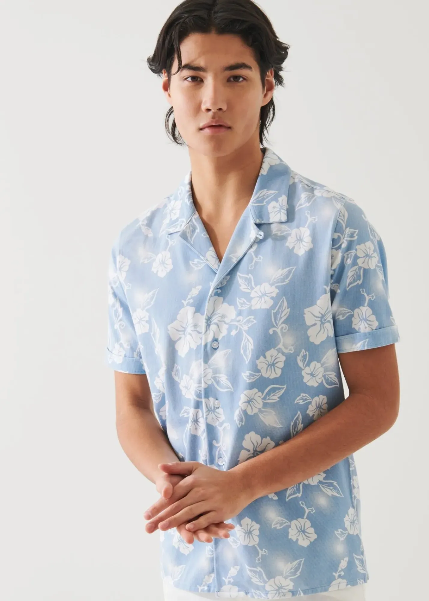 PATRICK ASSARAF Short Sleeve Linen Shirt|Men Shirts