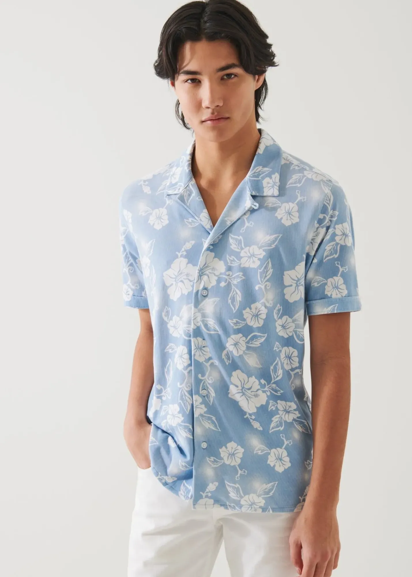PATRICK ASSARAF Short Sleeve Linen Shirt|Men Shirts