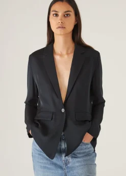 PATRICK ASSARAF Silk Single Breasted Blazer|Women Blazers