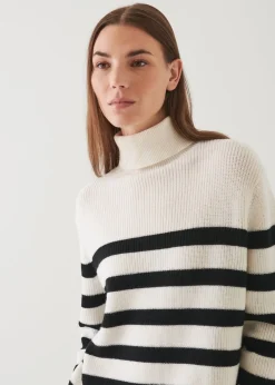 PATRICK ASSARAF Striped Boyfriend Turtleneck|Women Knitwear