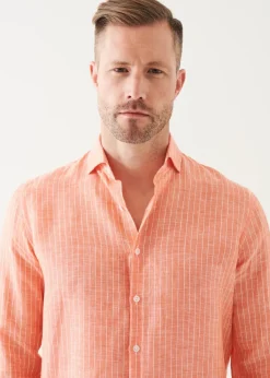 PATRICK ASSARAF Striped Linen Shirt|Men Shirts