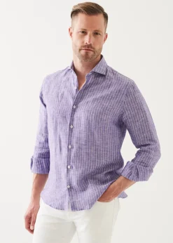 PATRICK ASSARAF Striped Linen Shirt|Men Shirts