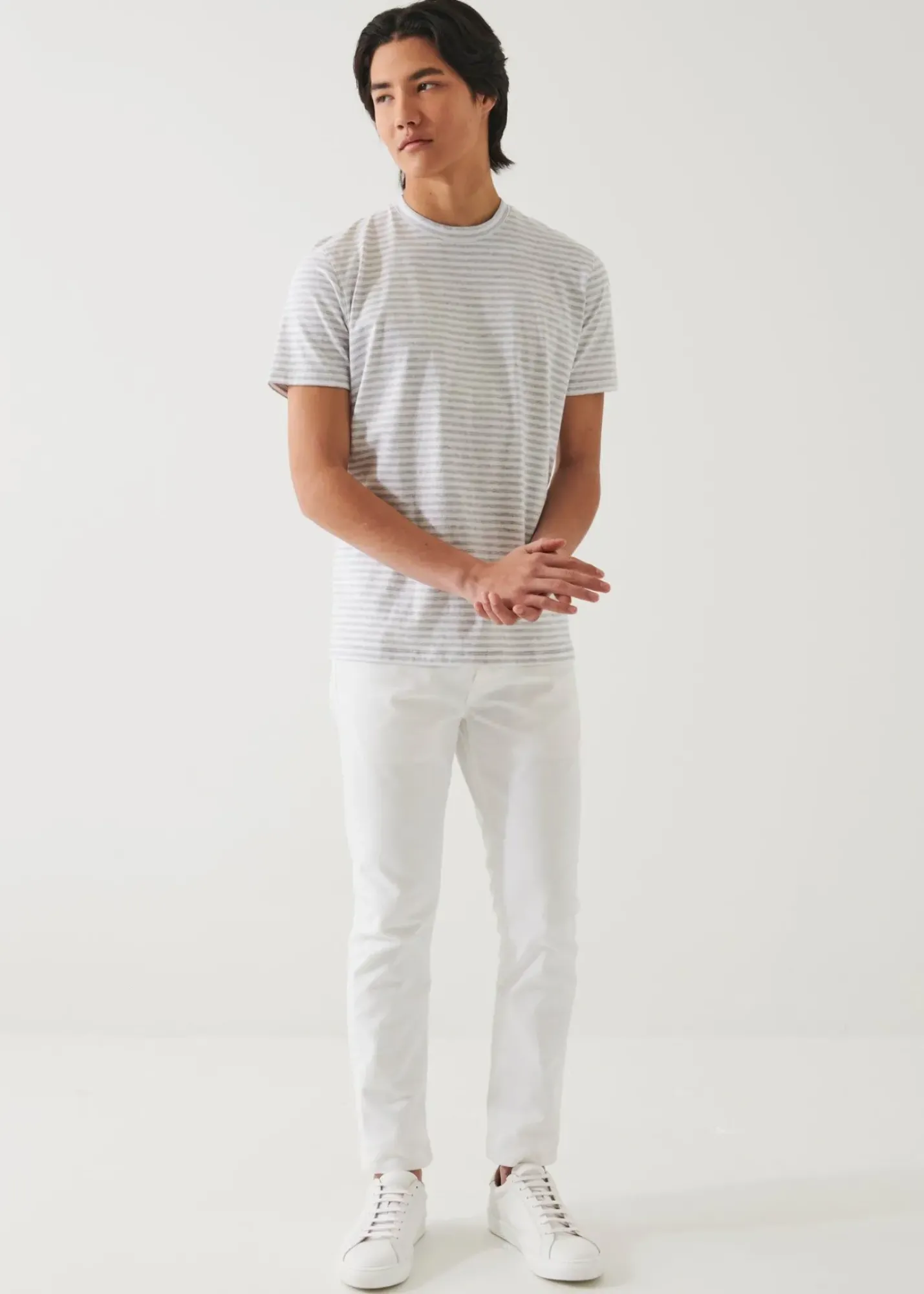 PATRICK ASSARAF Striped Pima Cotton Stretch T-Shirt|Men T-Shirts