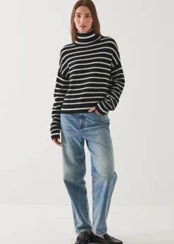PATRICK ASSARAF Striped Turtleneck|Women Knitwear
