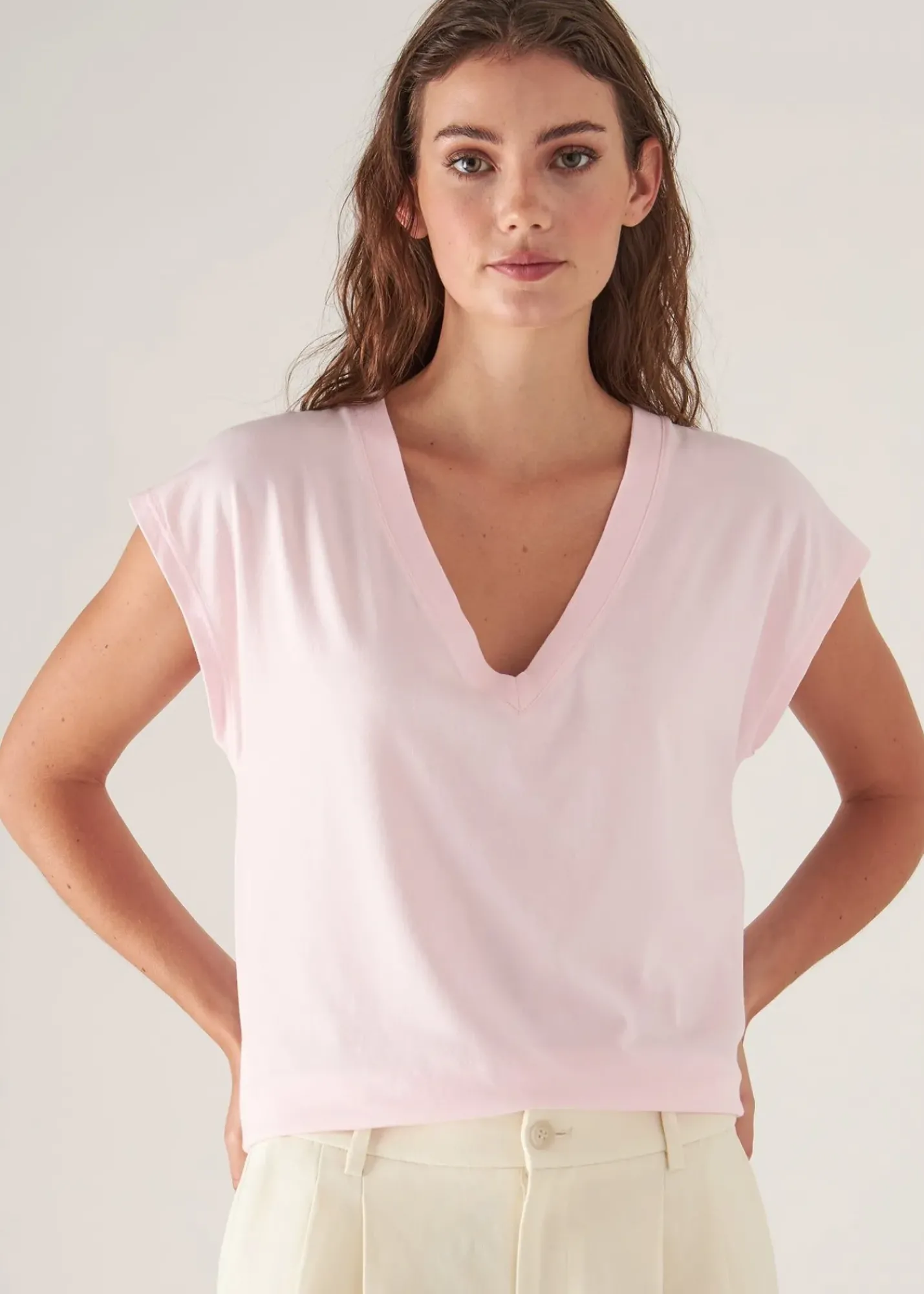 PATRICK ASSARAF Sublime Reactive Pima Cotton Stretch Dolman V-Neck|Women T-Shirts