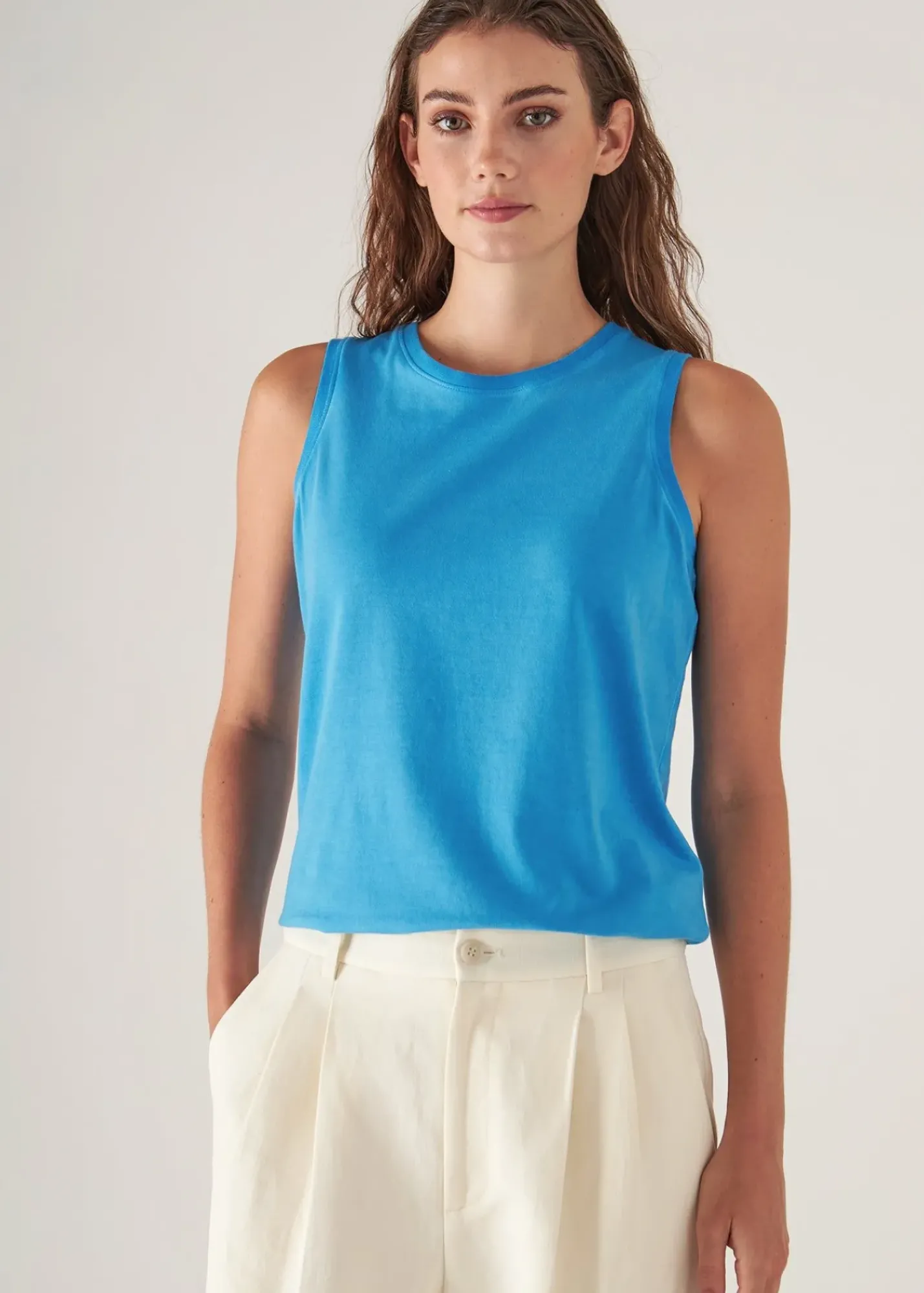 PATRICK ASSARAF Sublime Reactive Pima Cotton Stretch Boyfriend Tank|Women T-Shirts