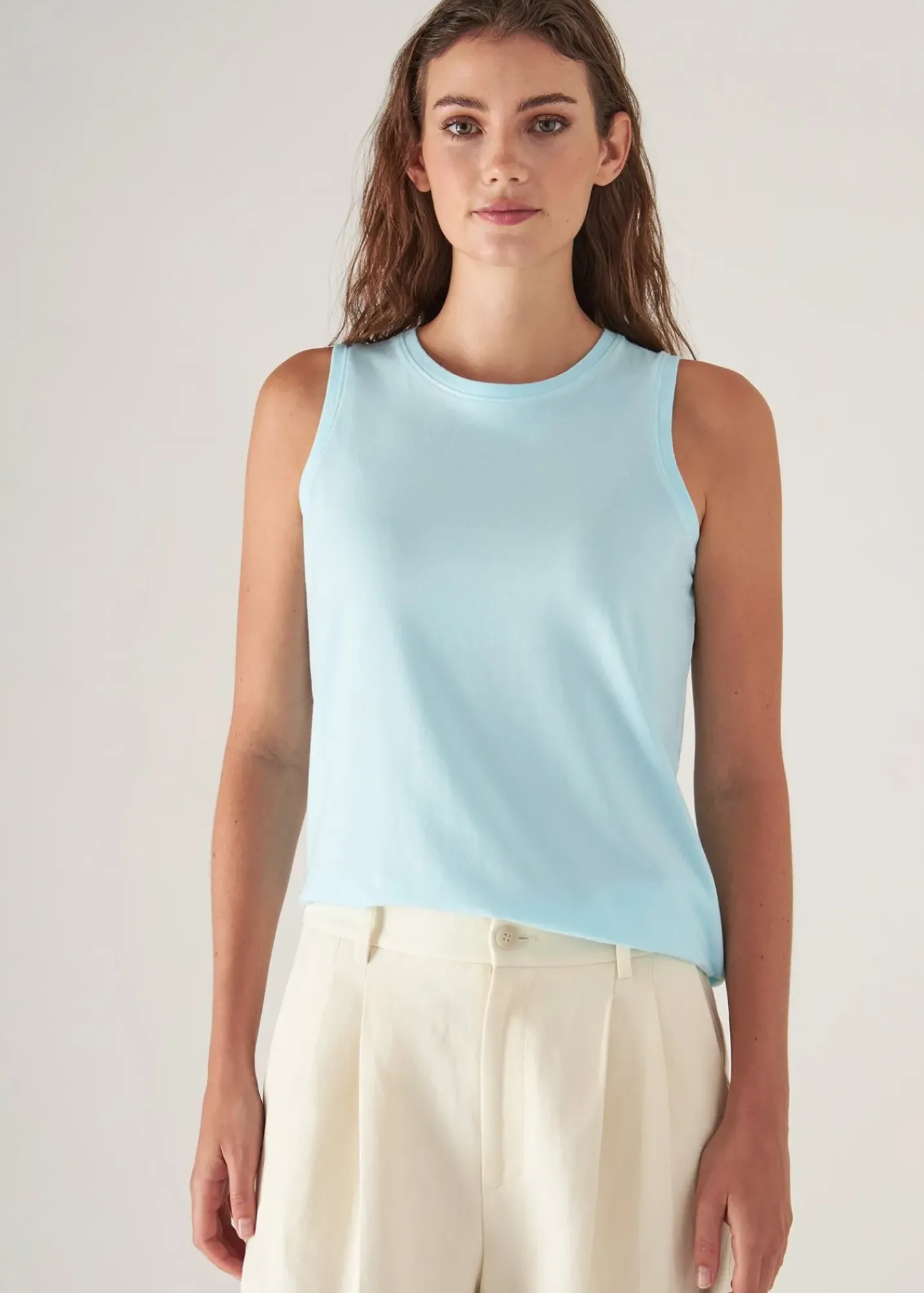 PATRICK ASSARAF Sublime Reactive Pima Cotton Stretch Boyfriend Tank|Women T-Shirts