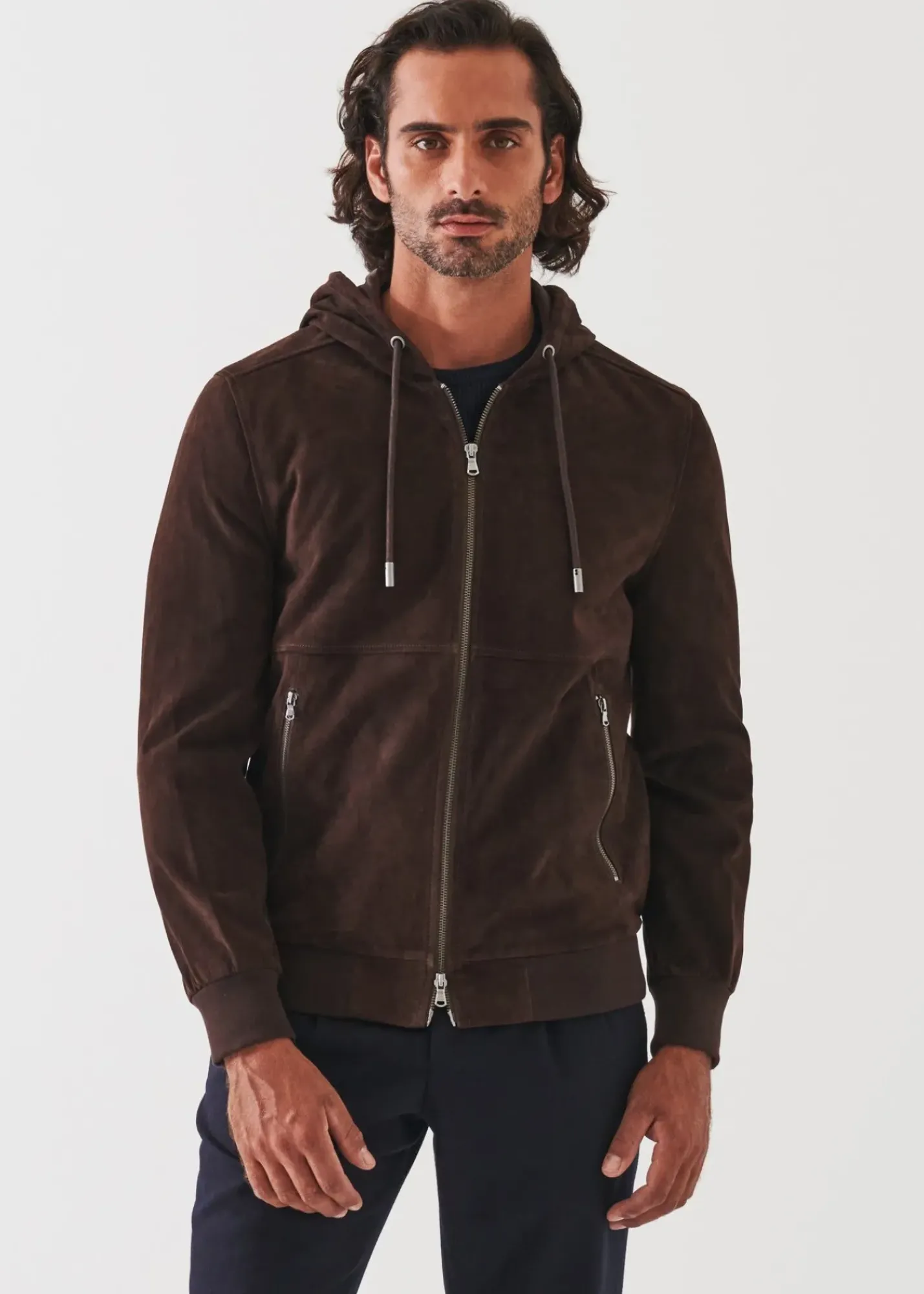 PATRICK ASSARAF Suede Full Zip Jacket|Men Outerwear