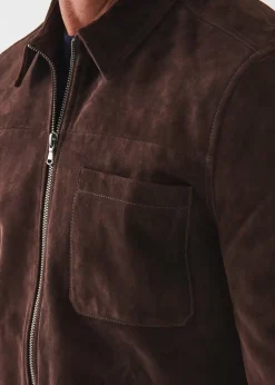 PATRICK ASSARAF Suede Shirt Jacket|Men Outerwear