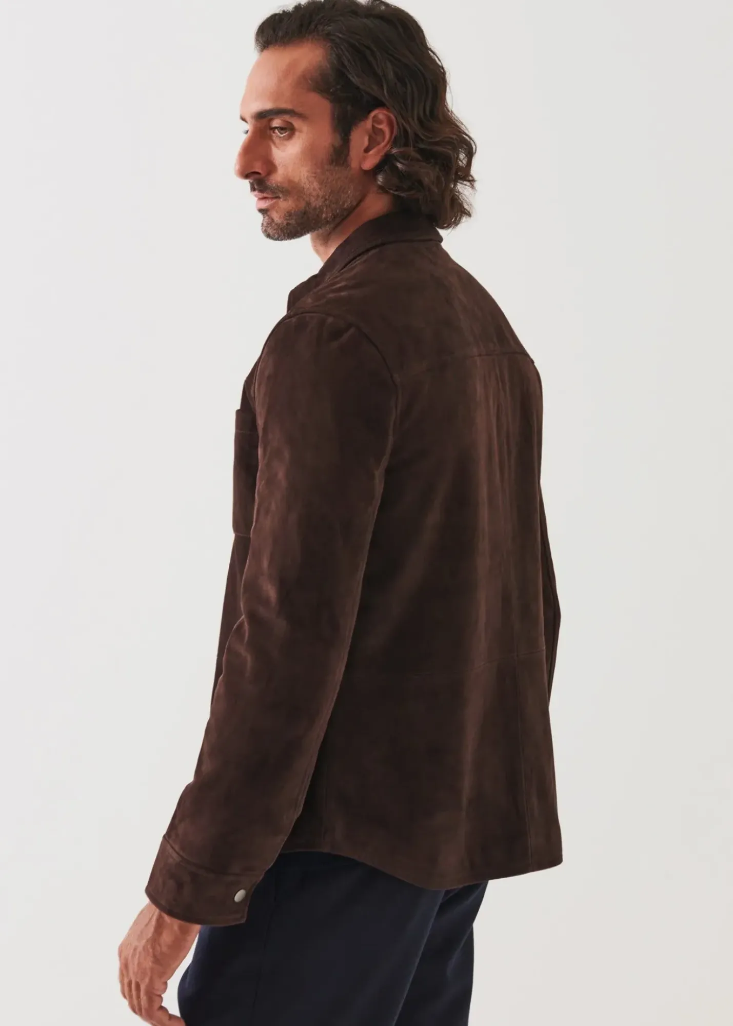 PATRICK ASSARAF Suede Shirt Jacket|Men Outerwear