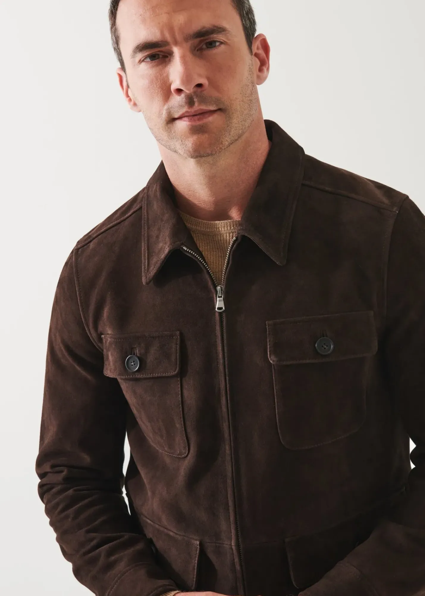 PATRICK ASSARAF Suede Utility Jacket|Men Outerwear