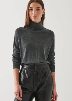 PATRICK ASSARAF Superfine Merino Boyfriend Turtleneck|Women Knitwear