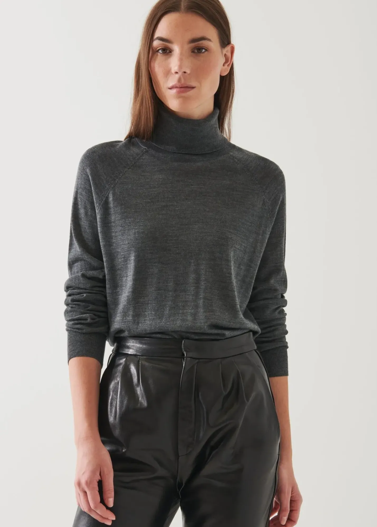 PATRICK ASSARAF Superfine Merino Boyfriend Turtleneck|Women Knitwear