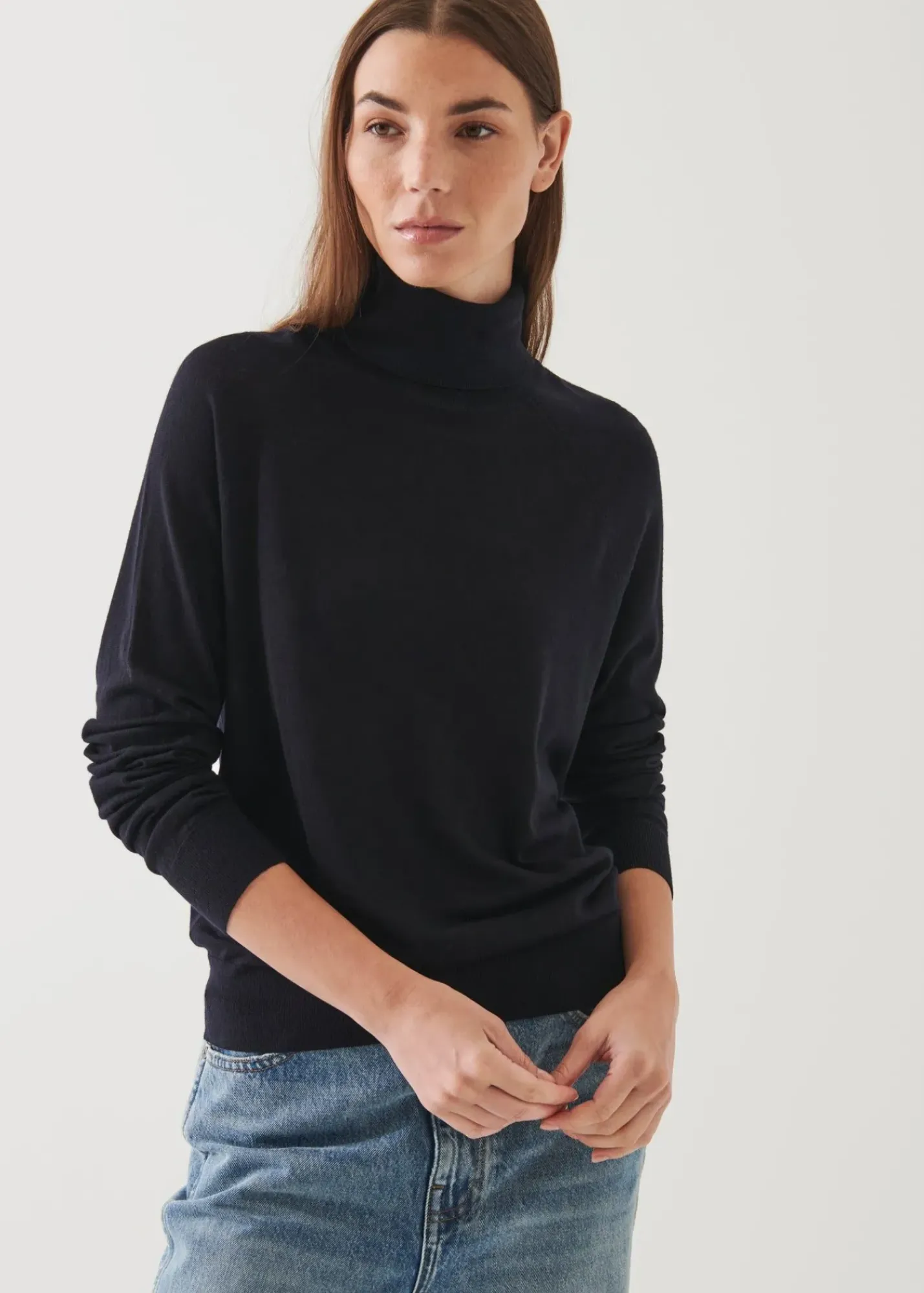 PATRICK ASSARAF Superfine Merino Boyfriend Turtleneck|Women Knitwear