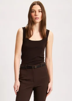 PATRICK ASSARAF Superfine Merino Crew Tank|Women Knitwear