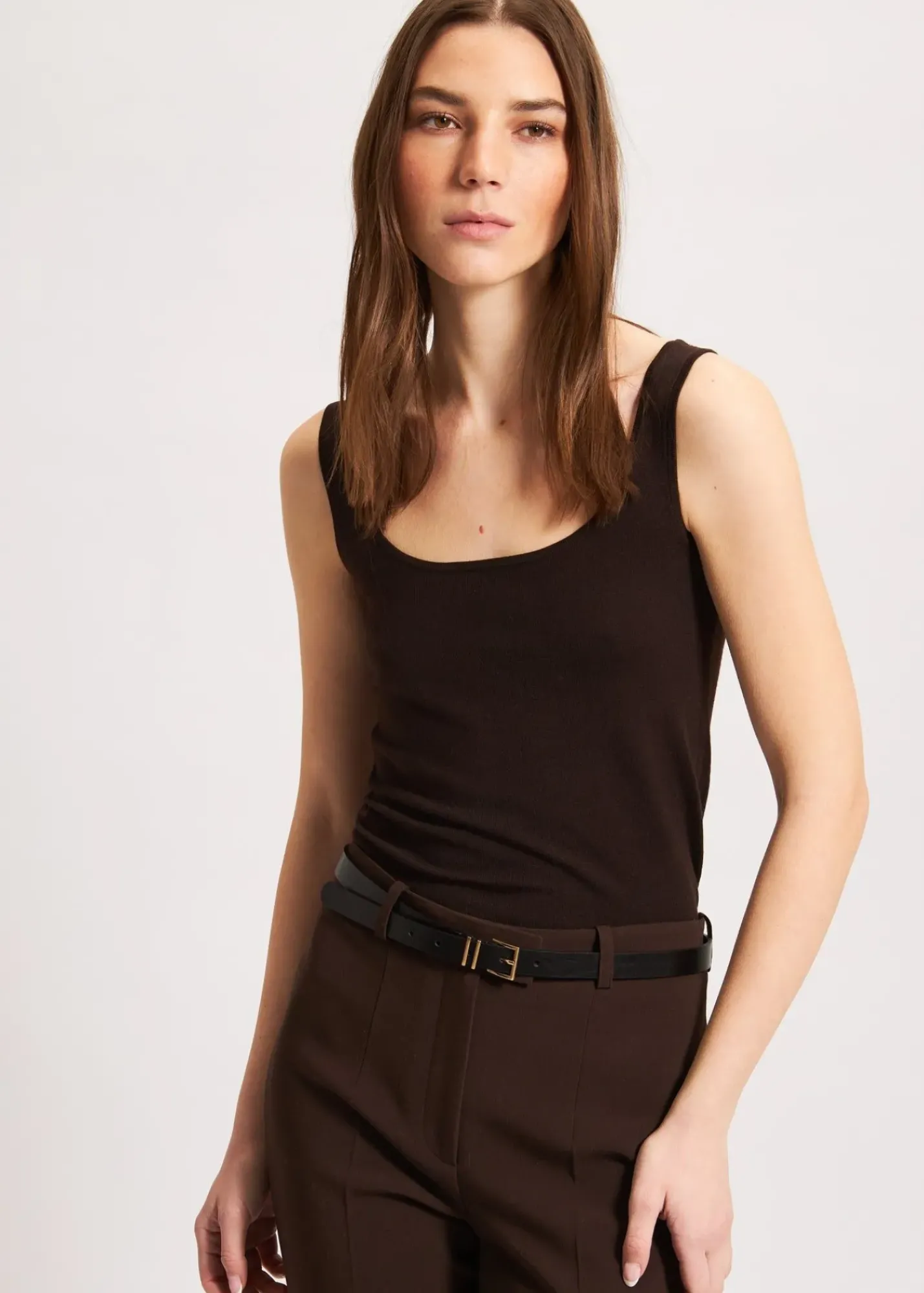 PATRICK ASSARAF Superfine Merino Crew Tank|Women Knitwear