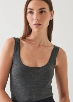 PATRICK ASSARAF Superfine Merino Fitted Tank|Women Knitwear