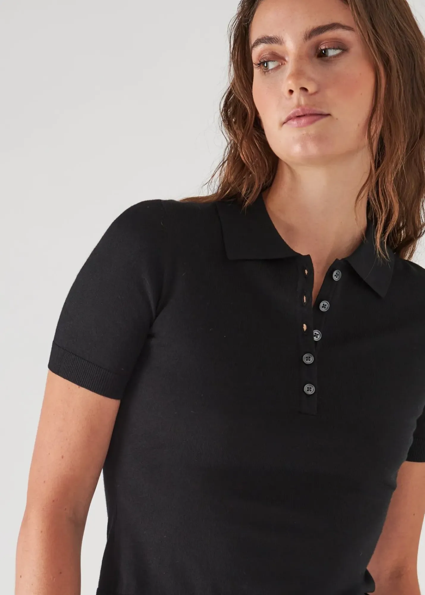 PATRICK ASSARAF Superfine Merino Lyocell Short Sleeve Polo|Women Knitwear